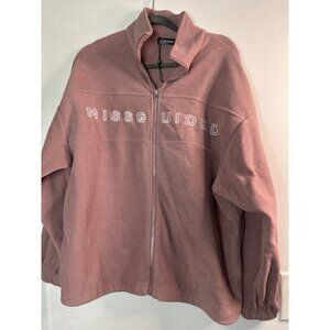 Missguided Zip Up Fleece Sweater Jacket Women’s Size 4 Oversized Boxy Streetwear